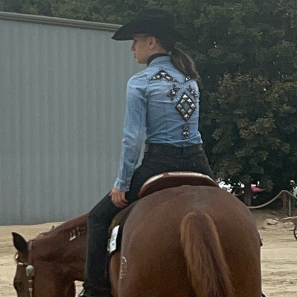 Accented denim shirt women’s small